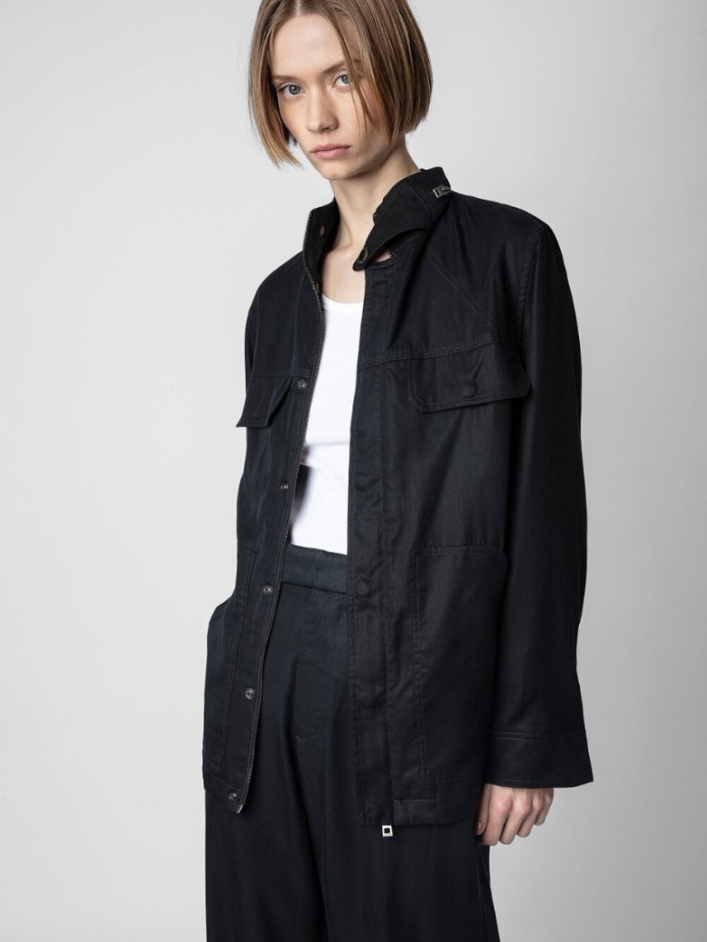 Zadig & Voltaire Kayaka Lyocell Jacket Noir - Like New